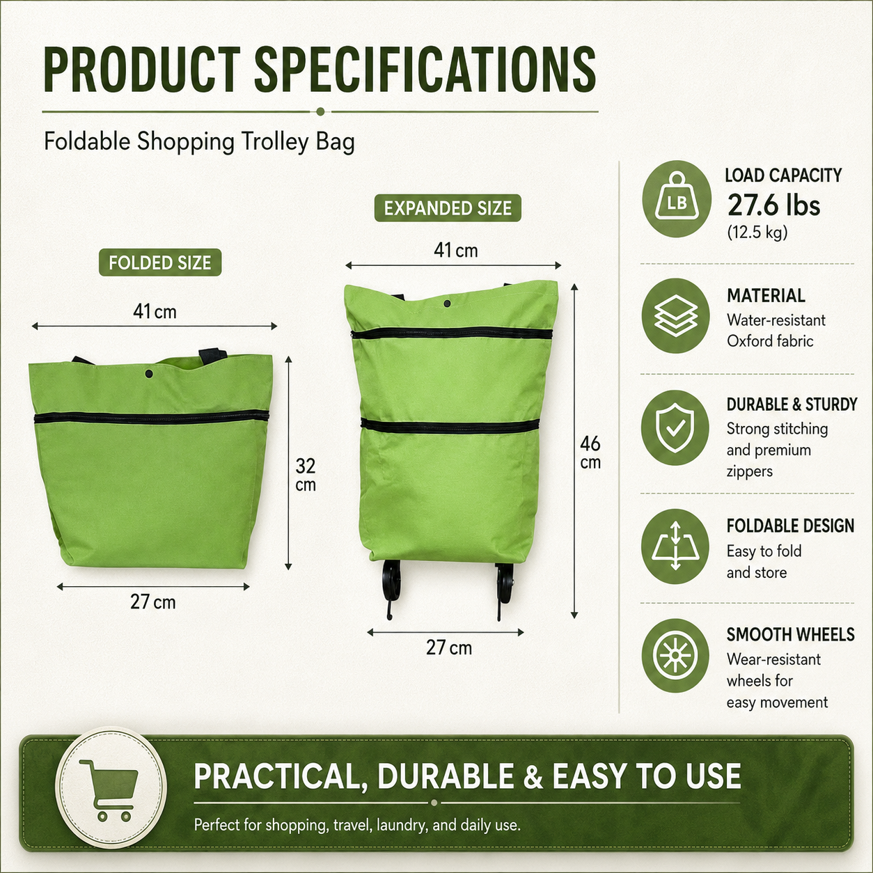 š„HOT SALE 50% OFFš„Foldable 2-in-1 Shopping Bag