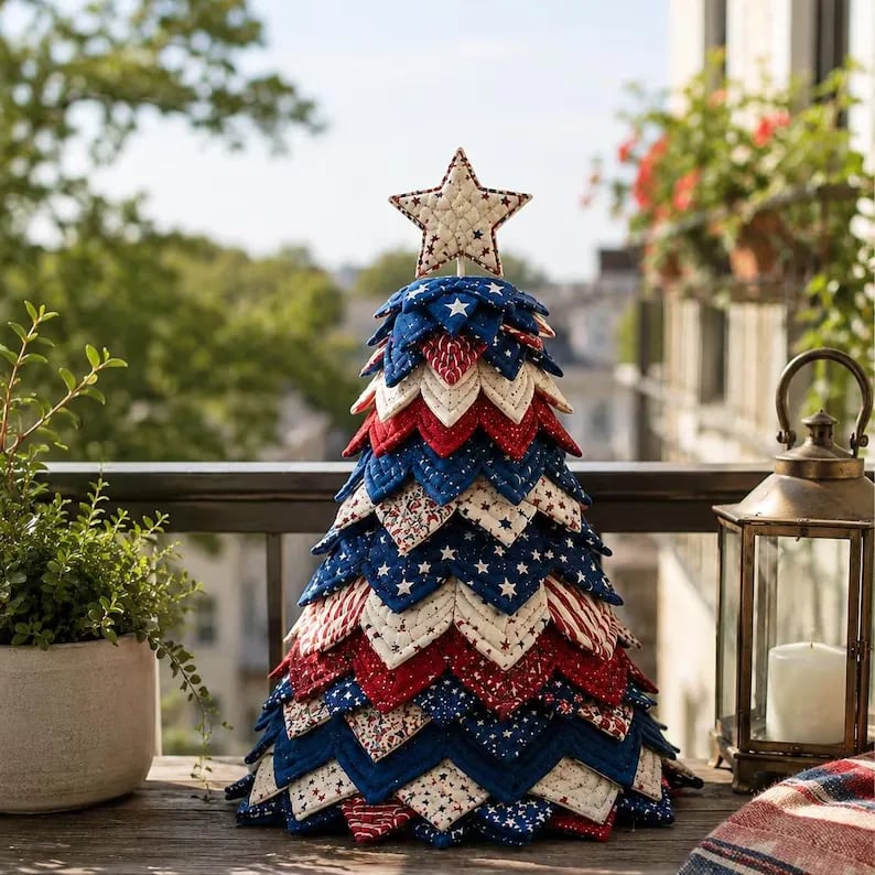 🔥Last Day 50% OFF -  🇺🇸 Americana Christmas Tree Quilt Kit | All-in-One Christmas Quilting Craft Kit