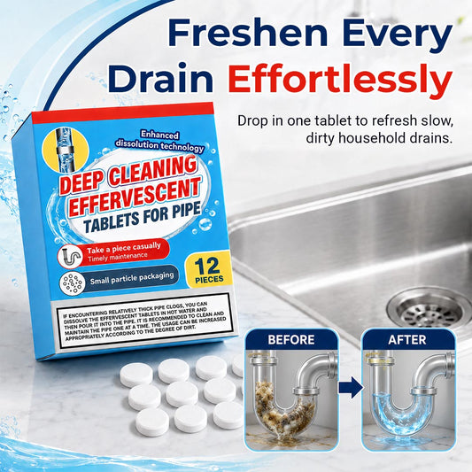Deep-Cleaning Drain Tablets — Break Down Buildup, Remove Odors & Keep Water Flowing Freely