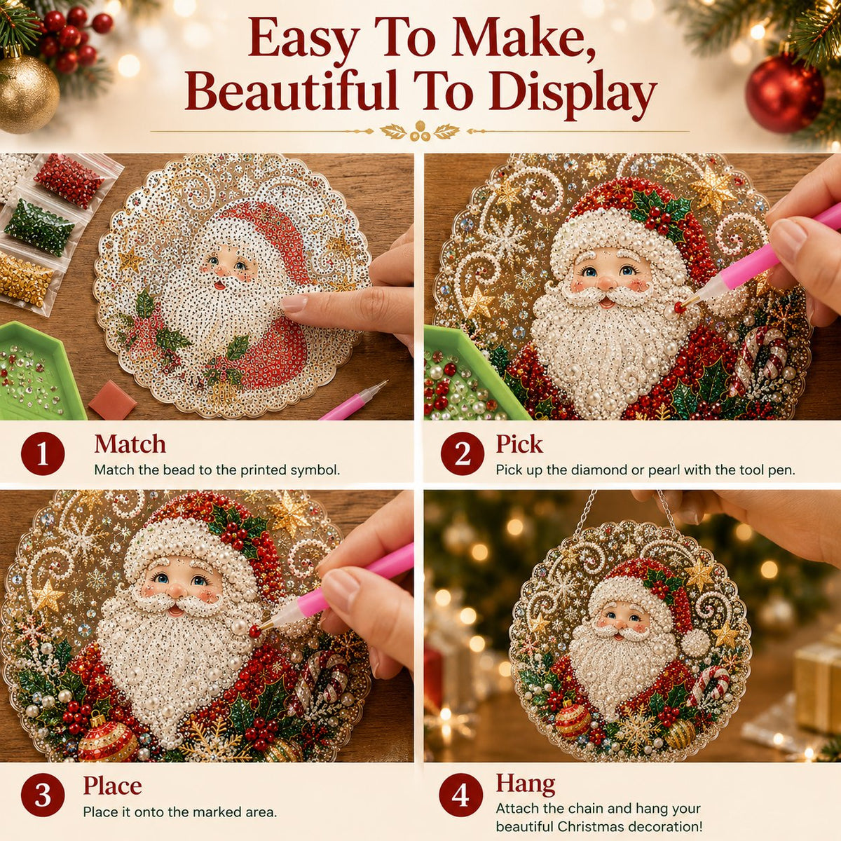 🎄Christmas DIY Diamond Painting Hanging Ornament Kit🎅💎(📦Buy 2 Free Shipping)