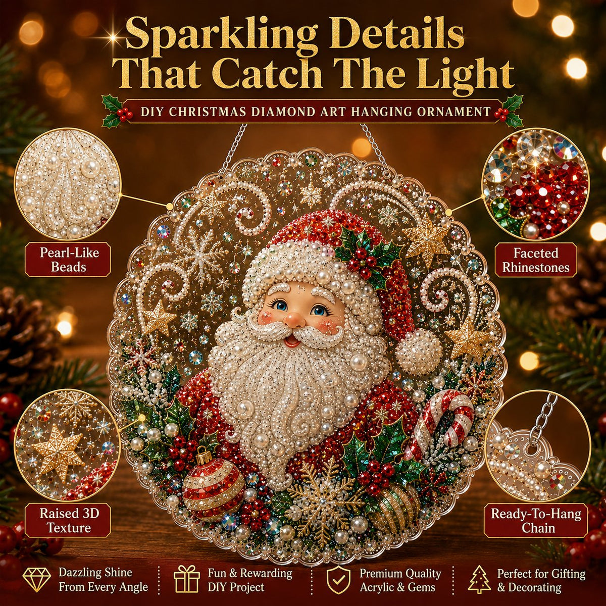 🎄Christmas DIY Diamond Painting Hanging Ornament Kit🎅💎(📦Buy 2 Free Shipping)